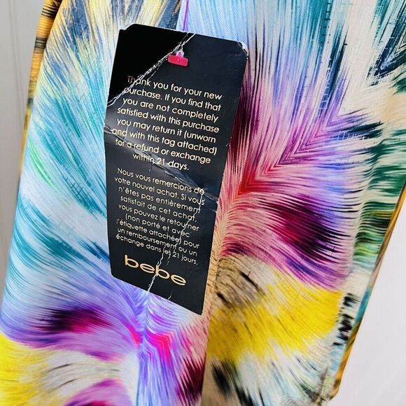 Bebe Alexis Sz M Mini Skater Dress Animal Print Tie Dye Fit Flare $139 NWT 0836 - Picture 5 of 15